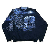 Wolf at night print sweatshirt (XL/XXL)