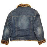 Y2K faux fur lined denim jkt (M/L)