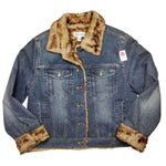 Y2K faux fur lined denim jkt (M/L)